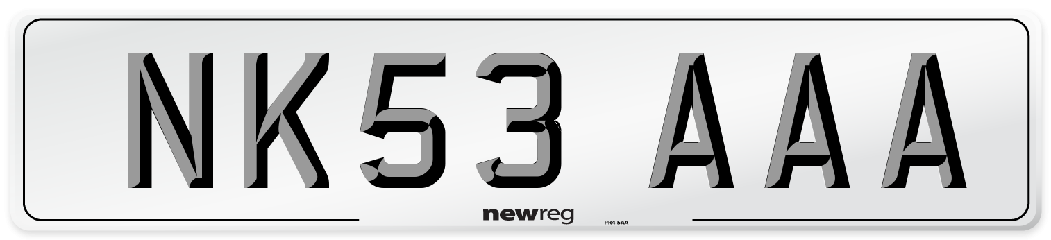 NK53 AAA Number Plate from New Reg